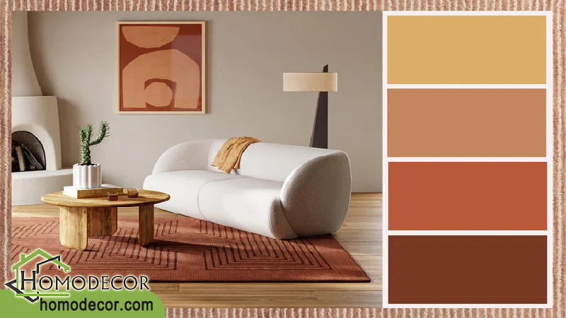 دکوراسیون منزل با رنگ تراکوتا و طیف های خاک رس گرم 